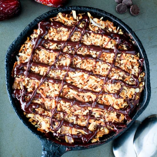Flourless Samoa Brownie Skillet