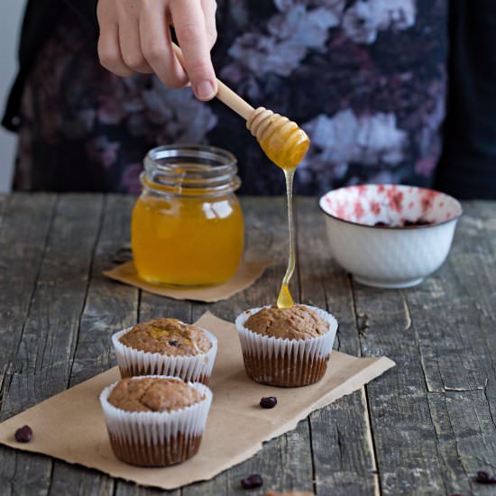 Sugar Free Banana Cranberry Muffins