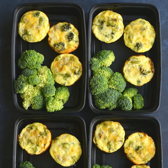 Cheesy Sausage Broccoli Egg Muffins