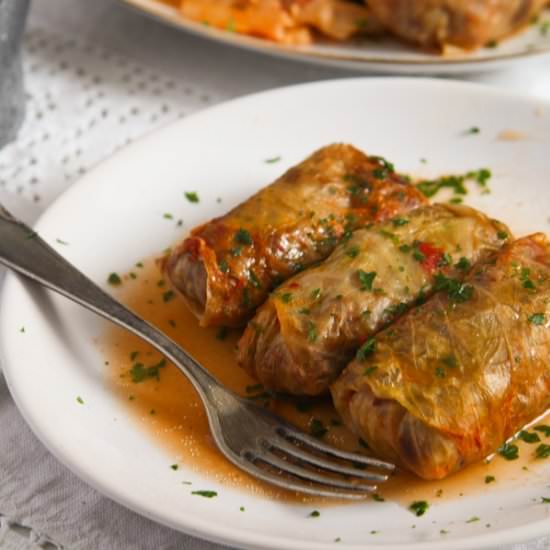 Vegan Sauerkraut Rolls with Rice