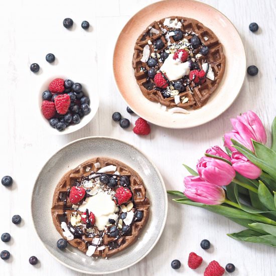 Chocolate Vegan Waffles