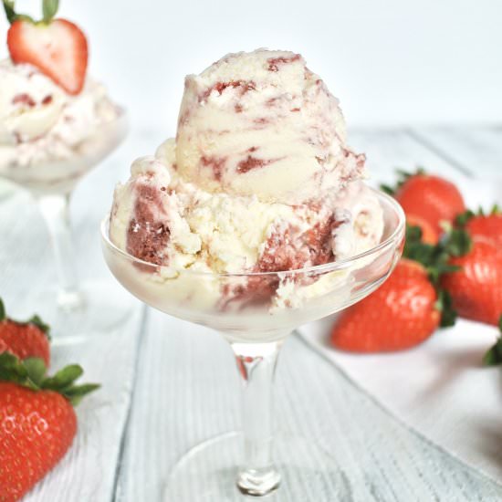 Keto Strawberry Cheesecake Ice Cream