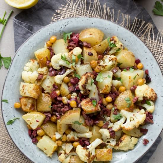 Roasted Cauliflower and Chickpeas