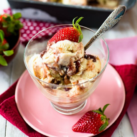 Strawberry Balsamic Ice Cream