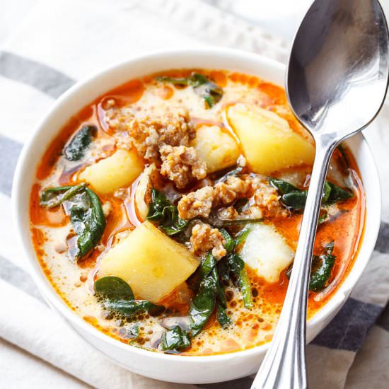 Potato Spinach Sausage Soup