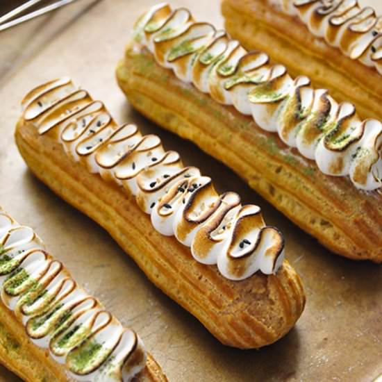 Matcha & Sesame Éclairs