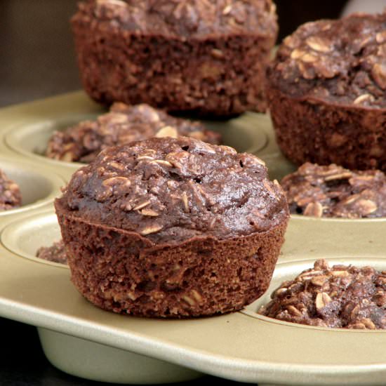Brownie Batter Oat Flour Muffins