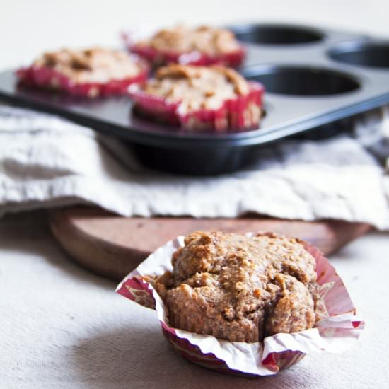 Fruit sweetened carrot cake muffins