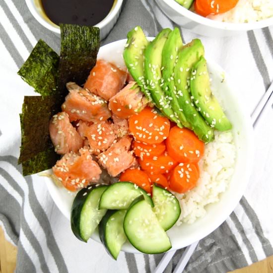 Baked Salmon Sushi Bowl