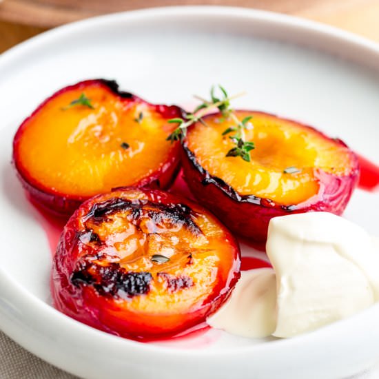 Roast Plums w/ Thyme & Brown Sugar