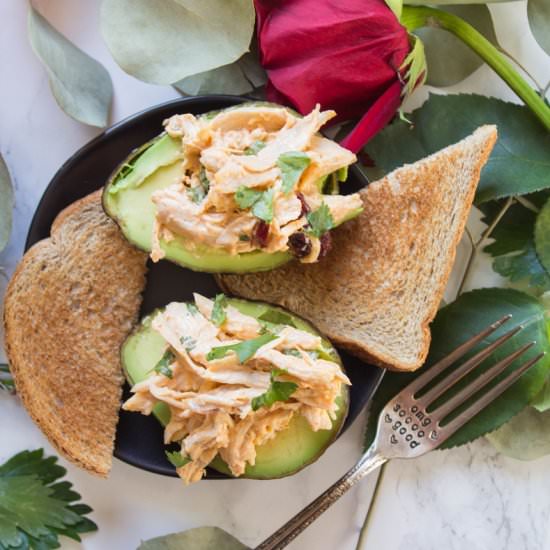 Spicy Chicken Salad in Avocado