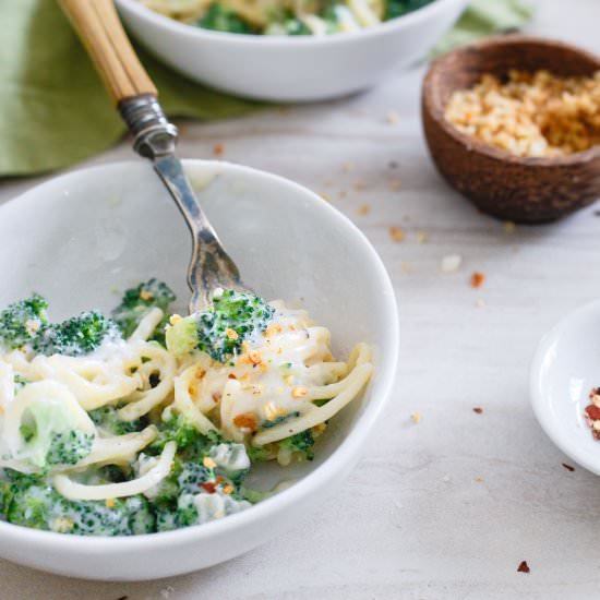 Lightened Up Spaghetti Alfredo