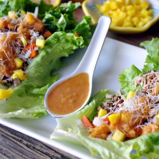 Smoked Chicken Mango Lettuce Wraps