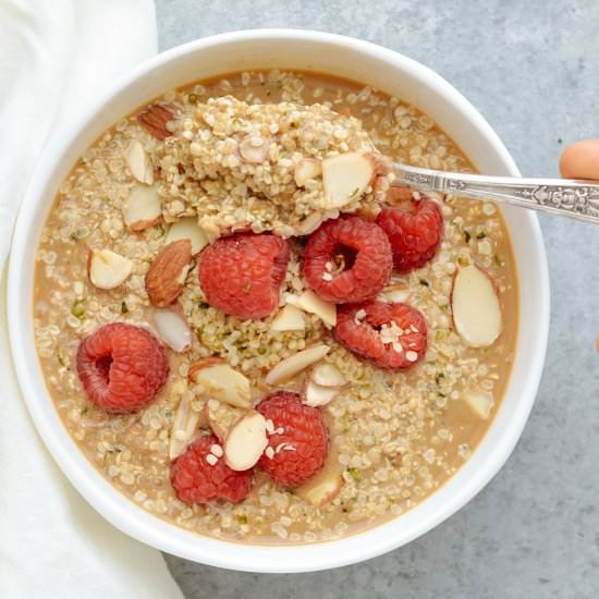 Coffee Almond Quinoa Breakfast Bowl