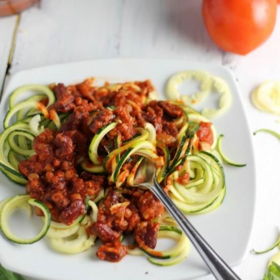 Red Bean Lentil Zucchini Pasta