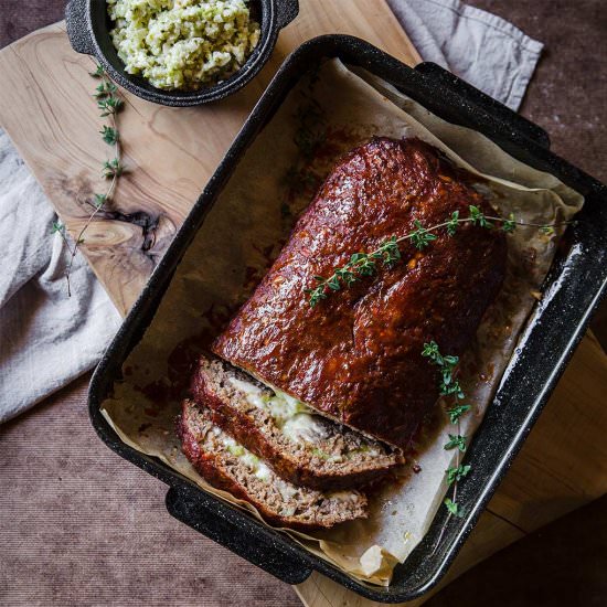 Cheese & Capsicum Stuffed Meatloaf