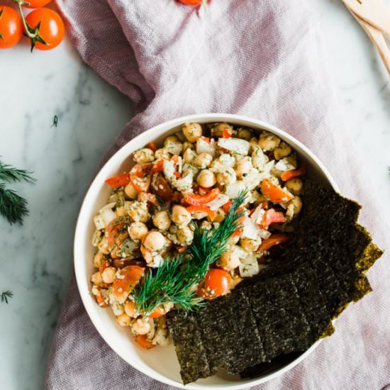 Chickpeas Nori Salad with Dill