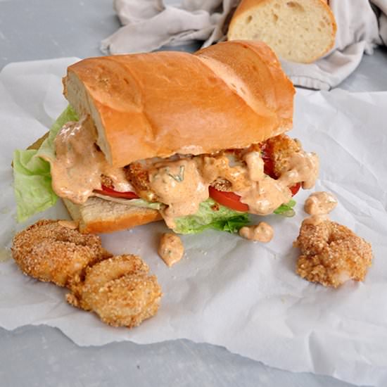 Baked Shrimp Po’ Boy Sandwich