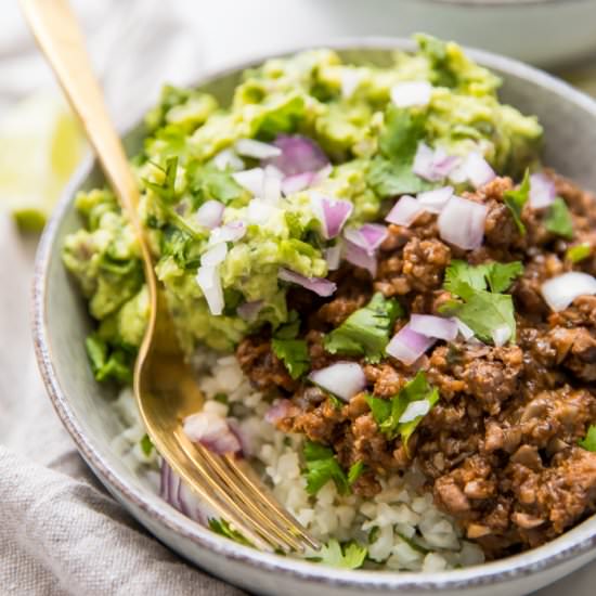 Whole30 Chipotle Beef Avocado Bowls