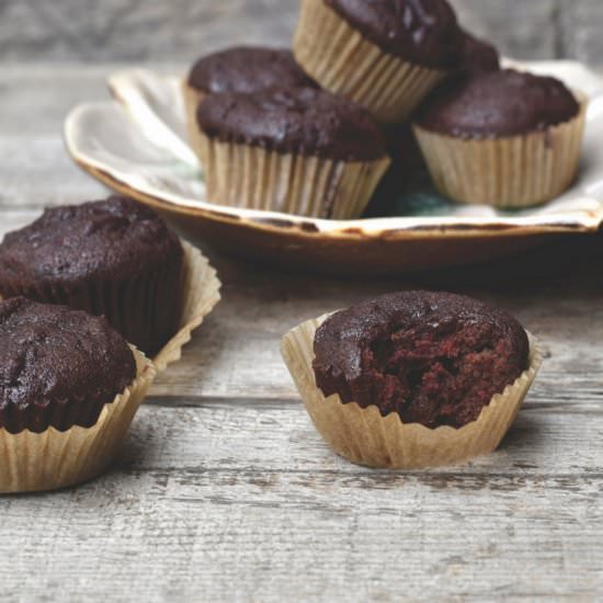 Chocolate Beet Mini Muffins