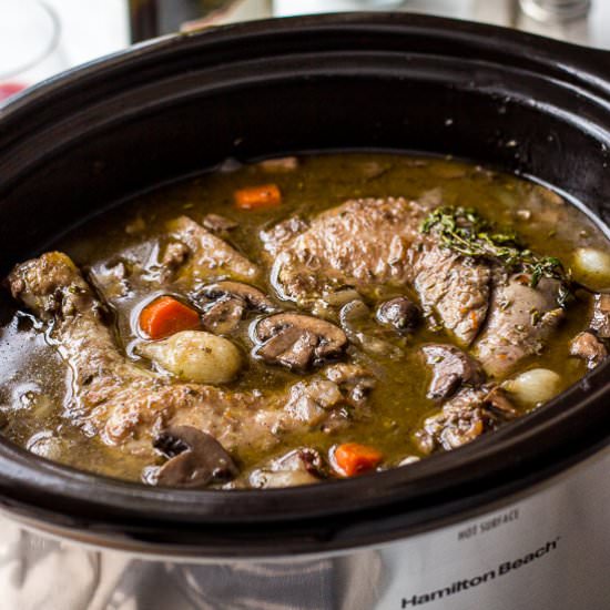 Slow Cooker Coq Au Vin
