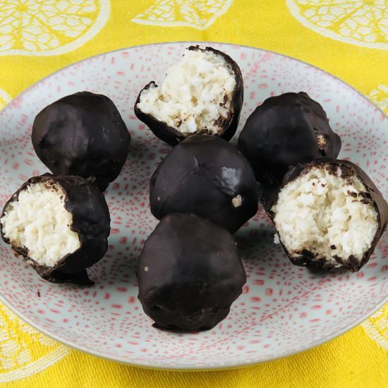 Dark Chocolate Coconut Truffles