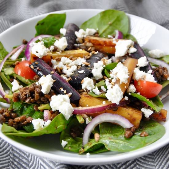 Lentil, Honey Roasted Carrot & Feta