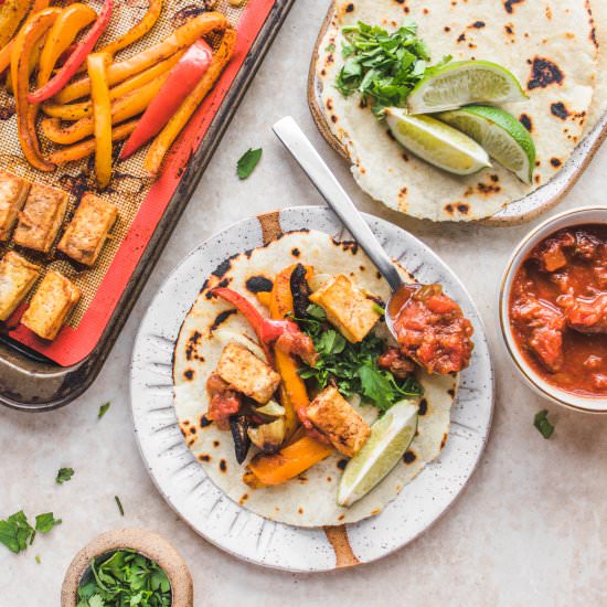 Vegan Sheet Pan Fajitas with Tofu