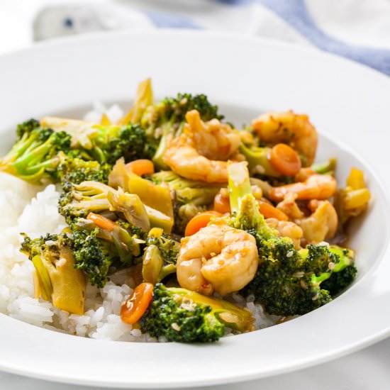 Honey Garlic Shrimp and Broccoli