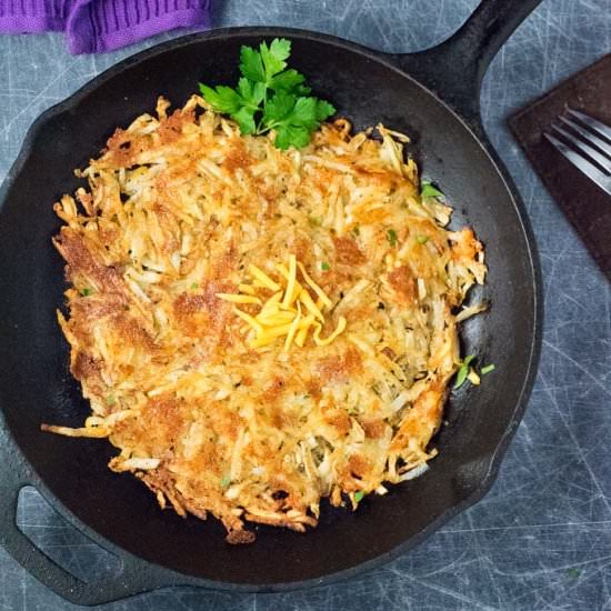 Cheddar-Crusted Homemade Hash Brown