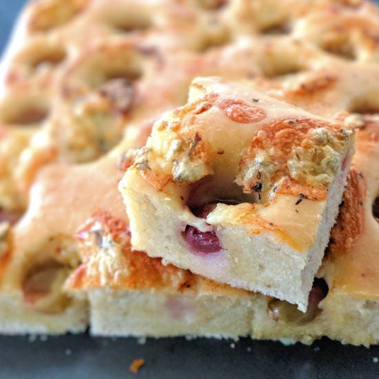 Grape and cheese focaccia