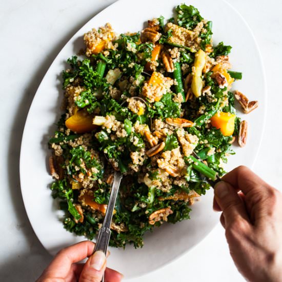 Maple Mustard Kale Quinoa Salad