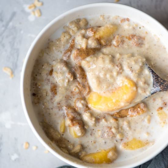 Vegan Peaches and Cream Oatmeal