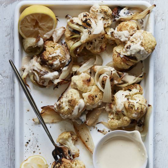 Roasted Cauliflower & Lemon Tahini