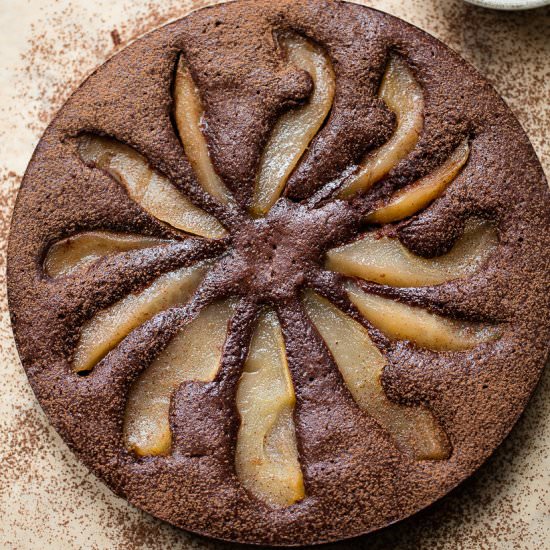 flourless chocolate pear cake