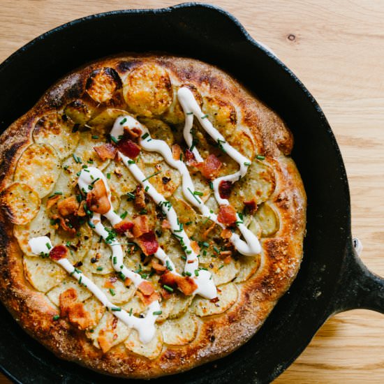 Cast Iron Baked Potato Pizza