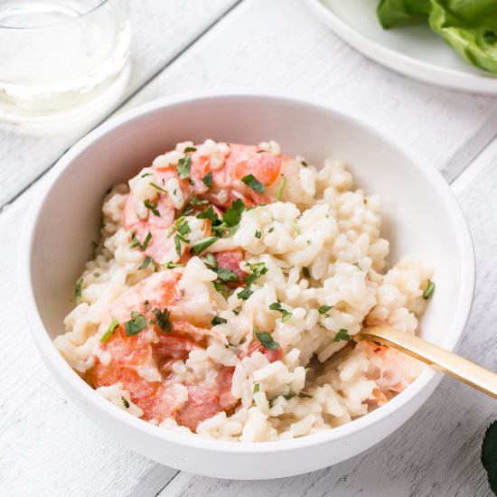 Oven Baked Garlic Prawn Risotto