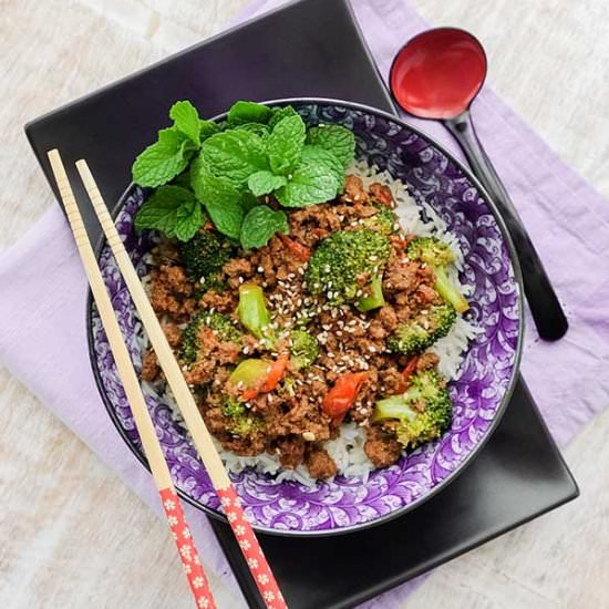 Quick Korean Beef & Broccoli Rice