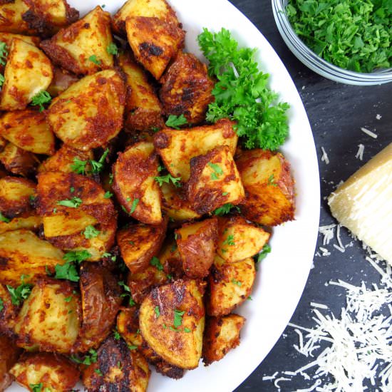 Roasted Garlic Parmesan Potatoes