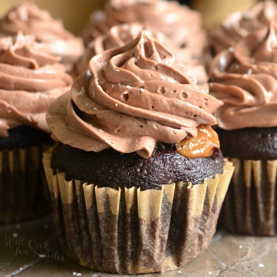 Salted Caramel Chocolate Cupcakes