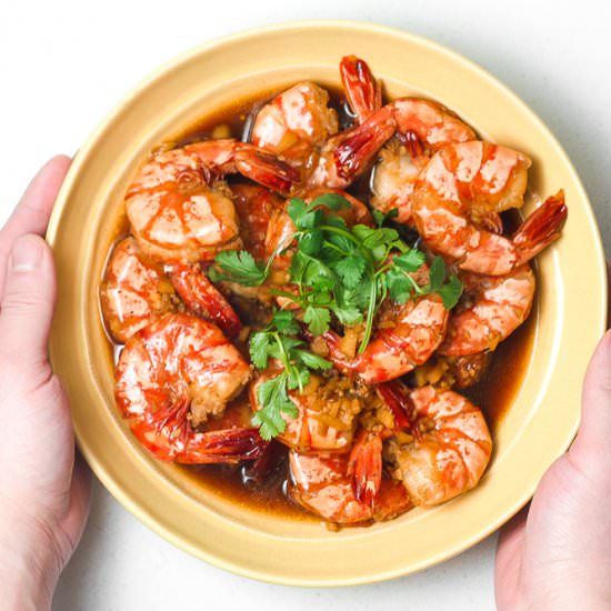 Tiger Prawns in Garlic Ginger Sauce