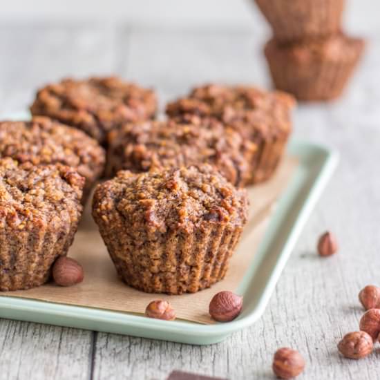 Chocolate Hazelnut Banana Muffins