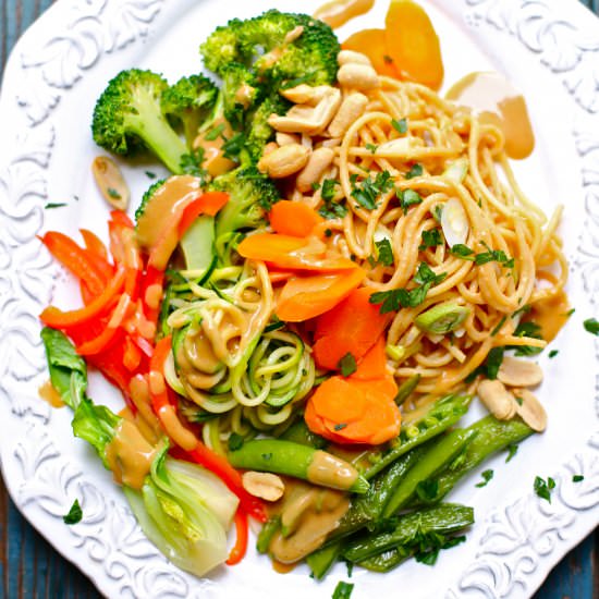 Veggie Noodle Salad w/ Peanut Sauce