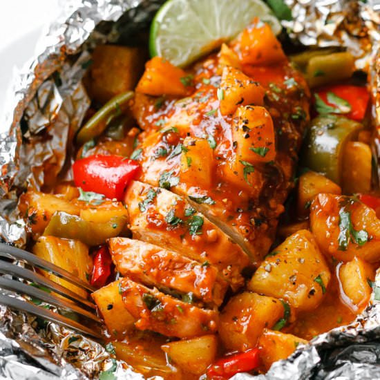 Pineapple Chicken Foil Packets