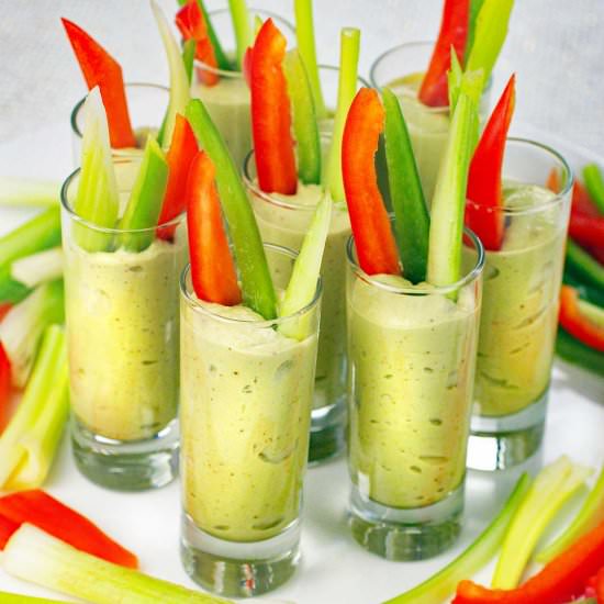 Avocado Dip Veggie Shooters