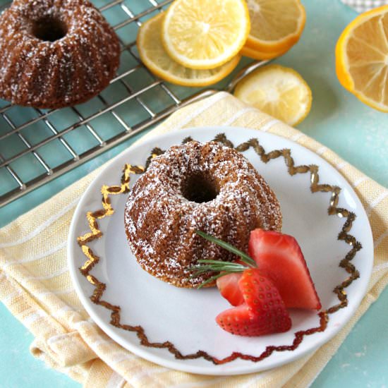 Lemon-Rosemary Mini Bundt Cakes