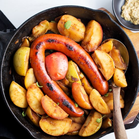 Fried Sausage and Apples