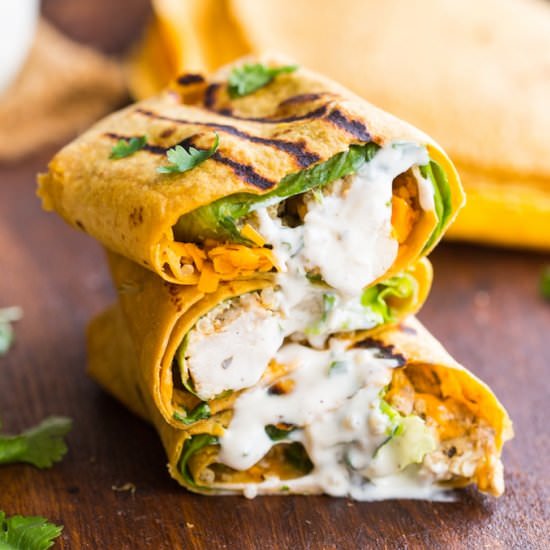 Low FODMAP Chicken Ranch Wraps
