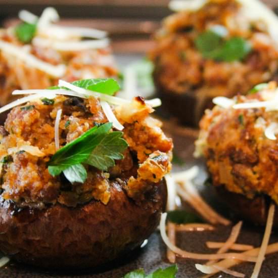 Italian Sausage Stuffed Mushrooms