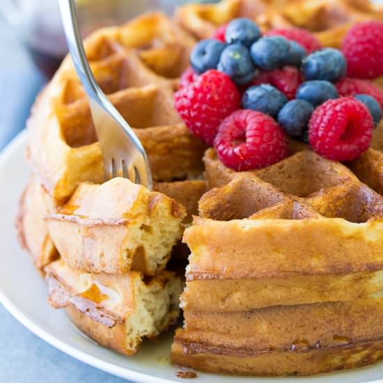 Light Crispy Buttermilk Waffles
